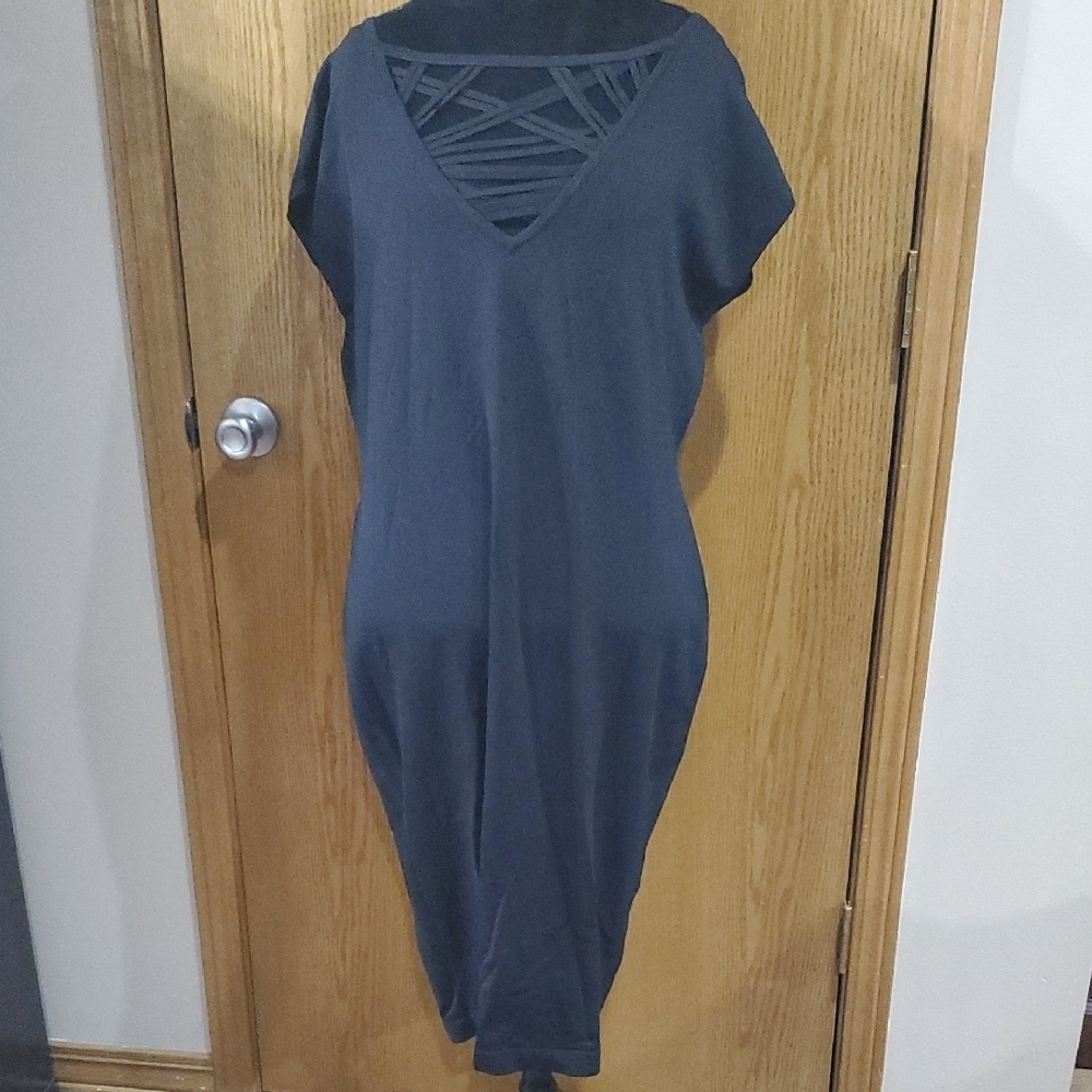 Marina Rinaldi Elegant Black Midi Dress
